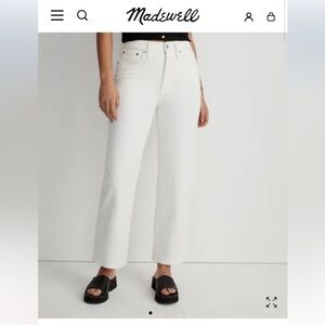 NEW Madewell Curvy Perfect Vintage Jean Mom Denim White Size 32 NWT